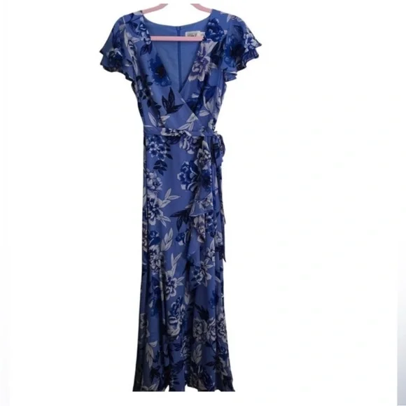 Eliza J Blue Floral Maxi Dress size 8 - Picture 5 of 8